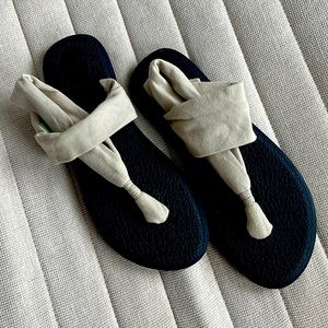 SANUK Linen Color Sandals Yoga Mat Foot Bed